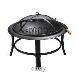 Peaktop Firepit Outdoor Wood Burning Fire Pit For Logs Steel With Cover CU297