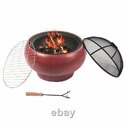 Peaktop Firepit Wood Burning Fire Pit Concrete Style BBQ Grill Poker HR17501AC