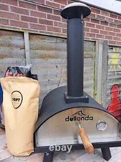 Pizza Oven, Dellonda Portable Wood Fired Oven For 14 Pizza & Smoking, Black