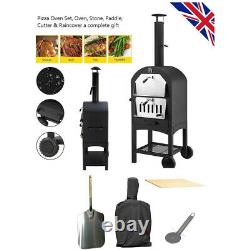 Pizza Oven Set Complete Outdoor 3 in 1 Log Wood Fired Smoker Cooking Stove Kit