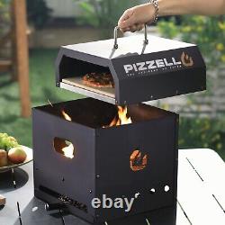 Pizzello 4 in 1 Outdoor Pizza Oven Wood Fired Pizza Ovens with Cover, Stone, Peel