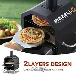 Pizzello Outdoor Pizza Oven Wood Fired Pizza Oven for Cooking 2 Pizzas Outside P