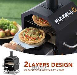 Pizzello Outdoor Pizza Oven Wood Fired for Cooking 2 Pizzas