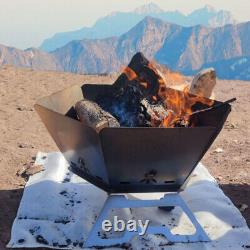 Portable Fire Pit Camping Brazier Folding Bonfire Stove Outdoor Wood Stove W3D2