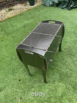 Portable Flat Pack Fire Pit With Grill And Skewers