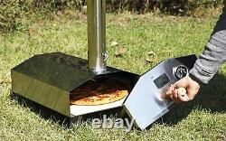Portable Mini Wood Fired Pizza Oven Pellet Charcoal Grill Outdoor BBQ Camping