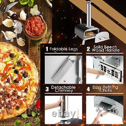 Portable Outdoor Pizza Oven Wood Fired Backyard Pizza Maker with 13'' Pizza Stone