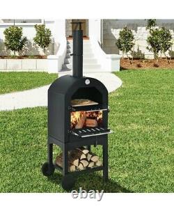 Portable Outdoor Pizza Oven Wood-fired Pizza Maker Heater with Pizza Stone Camping