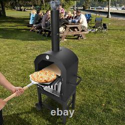 Portable Outdoor Pizza Oven Wood-fired Pizza Maker Heater with Pizza Stone Camping