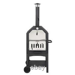 Portable Patio Outdoor Pizza Oven Wood Fired Pizza Maker BBQ Smoker withGrill Rack
