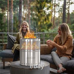 Portable Smokeless Fire Pit Outdoor Wood Burning Fireplaces with Removable Ash Pan