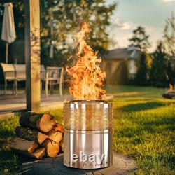 Portable Smokeless Fire Pit Wood Burning Outdoor Bonfire Stove with Carrying Bag