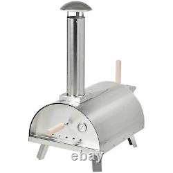 Portable Stainless Steel Outdoor Wood Fired Pizza Oven with 13 inch Stone Base