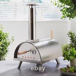 Portable Stainless Steel Outdoor Wood Fired Pizza Oven with 13 inch Stone Base