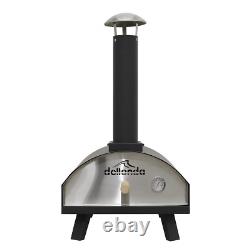 Portable Wood-Fired 14 Pizza & Smoking Oven, Black/Stainless Steel Dellonda