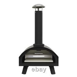 Portable Wood-Fired 14 Pizza & Smoking Oven, Black/Stainless Steel Dellonda