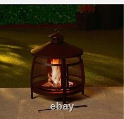 Portland Log Burner Fire Pit Heater Strong & Sturdy Metal Construction Outdoor