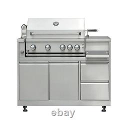 Pro 7-piece Outdoor Kitchen, BBQ grill, hobs, sink, fridge, wood fired pizza oven