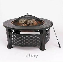 ROUND STEEL FIRE PIT COPPER EFFECT BOWL Brand New