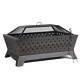 Rectangular Fire Pit, Outdoor Use, 35 Antique Bronze Effect