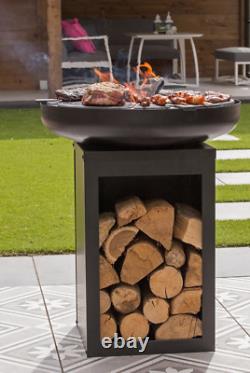 RedFire Mantanzas Wood Burning Fire Bowl with Grill and Wood Storage