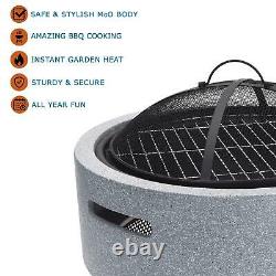 Round Fire Bowl Pit American Style Charcoal BBQ for Outdoor Garden and Patio