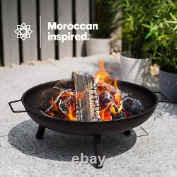 Round Fire Pit Patio Garden Camping Outdoor Log Burner Patio Heater Bowl