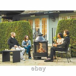 Rustic Outdoor Fireplace Chimnea with Cooking Grill Fire Pit Firepit Barbecue