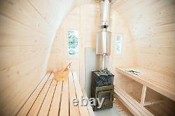 SAUNA POD Outdoor wooden garden sauna, better than barrel HARVIA WOOD FIRED
