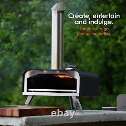 Salter 12 Inch Wood Pellet Outdoor Garden Portable Fired Pizza Oven with Paddle