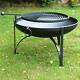 Simple Plane Jane Fire Bowl With Swing Arm Barbecue Rack 60cm