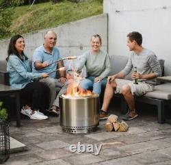 Solo Stove Bonfire 2.0 Wood Burning Stainless Steel Fire Pit Bundle New