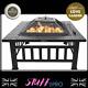 Square Bbq Fire Pit Outdoor Heating Log Burner With Mesh Guard And Grill