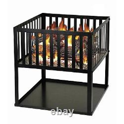 Square Fire Pit Bbq Grill Outdoor Garden Firepit Brazier Stove Patio Heater New