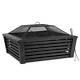 Square Fire Pit, Outdoor Use, 35 Black