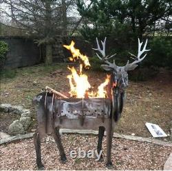 Stag / Deer Outdoor Garden Sculpture Firepit / BBQ / Planter