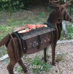 Stag / Deer Outdoor Garden Sculpture Firepit / BBQ / Planter