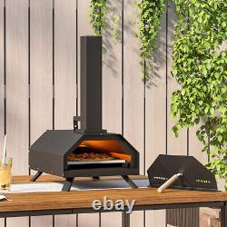 Stainless Steel Wood Fired Pizza Oven Outdoor Barbeque BBQ Long Chimney Smoker