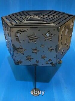 Star and Moon hexagonal fire pit with top grill