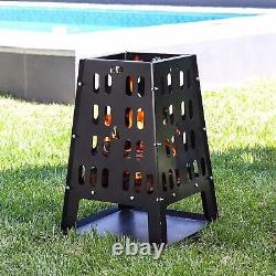 Steel Fire Pit Tower Outdoor Garden Patio Heater Camping Decoration Wood Burning