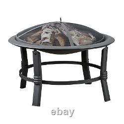 Teamson Home Garden Wood or Log Burning Fire Pit, Outdoor Firepit & Accessories