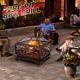Uk Outdoor Garden Fire Pit Bbq Firepit Brazier Square Table Stove Patio Heater