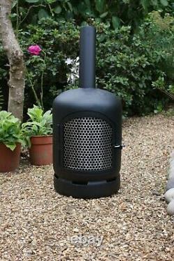 Upcycled Gas Bottle Fire pit, log burner, patio heater, silver stag design