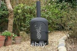 Upcycled Gas Bottle Fire pit, log burner, patio heater, silver stag design