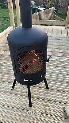 Upcycled Gas bottle, log burner, fire pit, patio heater. Stags head design