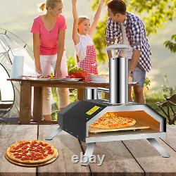VEVOR Outdoor Pizza Oven Portable Wood Fired 12 Pizza Oven/Smoker With Chimney