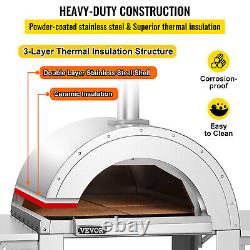 VEVOR Outdoor Pizza Oven Wood Fired Pizza Oven Movable Stainless Steel 32