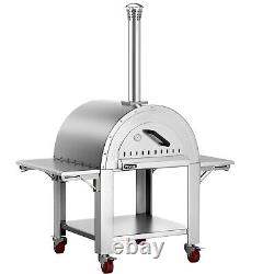 VEVOR Outdoor Pizza Oven Wood Fired Pizza Oven Movable Stainless Steel 32