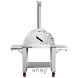 VEVOR Outdoor Pizza Oven Wood Fired Pizza Oven Movable Stainless Steel 32