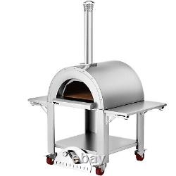 VEVOR Outdoor Pizza Oven Wood Fired Pizza Oven Movable Stainless Steel 32